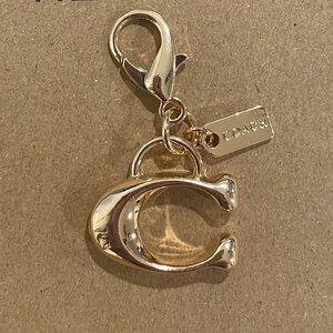Coach Gold-Tone C Keychain